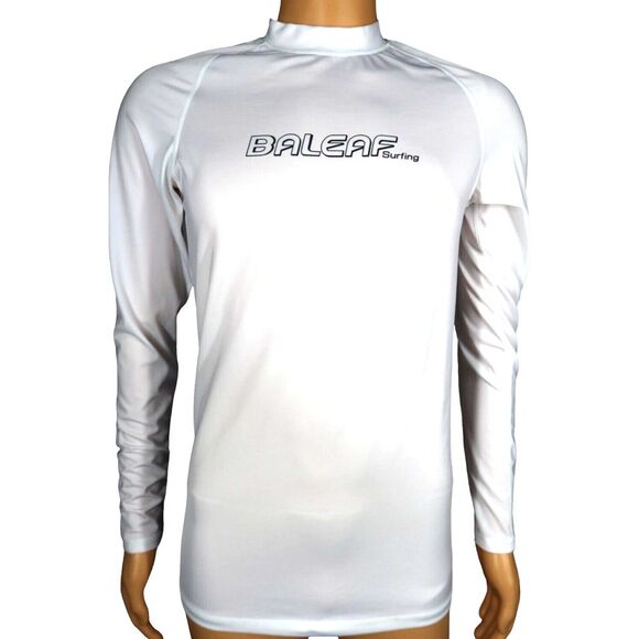 Baleaf Surfing Bodyboarding White Long Sleeve Rash Guard Swim‎ Shirt M - Picture 1 of 5